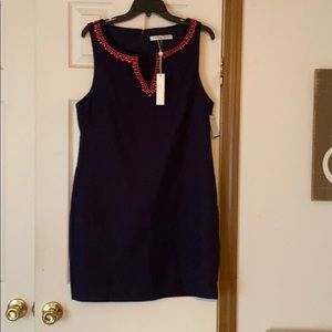 Navy sleeveless dress